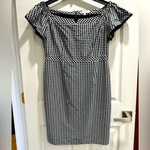 Nanette Lepore Black and White Checkered Midi Dress